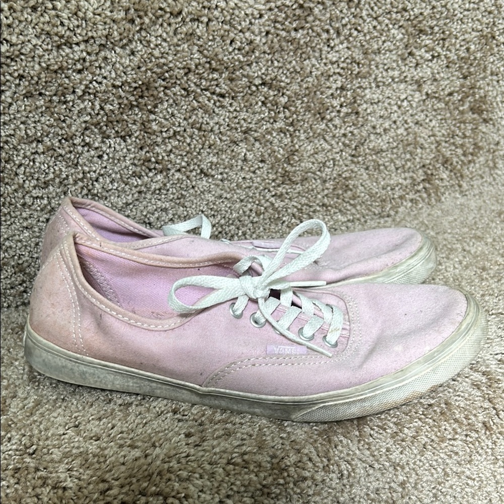 Vans Light Pink Canvas Sneakers with White Laces